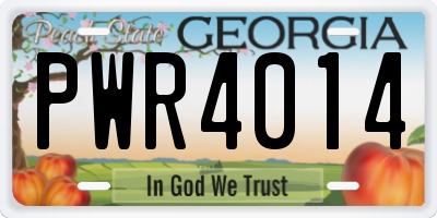 GA license plate PWR4014