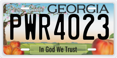 GA license plate PWR4023