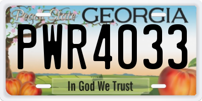 GA license plate PWR4033