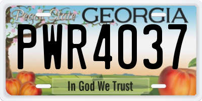 GA license plate PWR4037