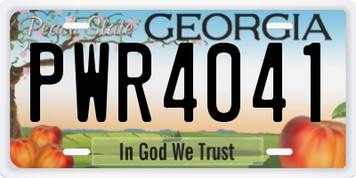 GA license plate PWR4041