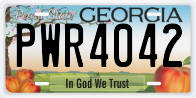 GA license plate PWR4042