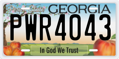 GA license plate PWR4043