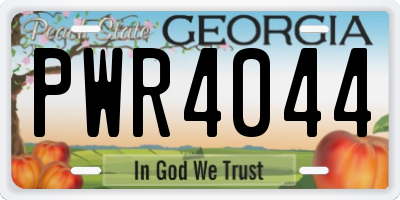 GA license plate PWR4044