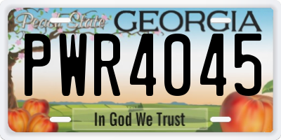 GA license plate PWR4045