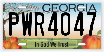 GA license plate PWR4047