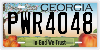 GA license plate PWR4048