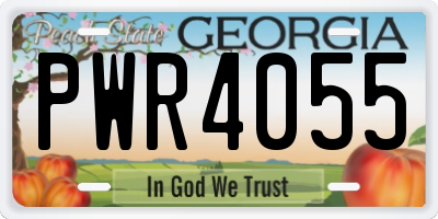 GA license plate PWR4055