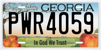 GA license plate PWR4059