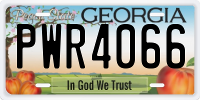GA license plate PWR4066