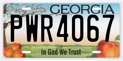 GA license plate PWR4067