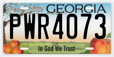 GA license plate PWR4073