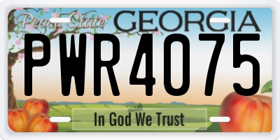 GA license plate PWR4075