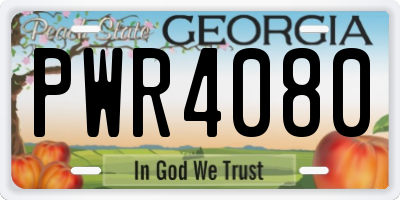 GA license plate PWR4080