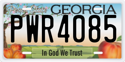 GA license plate PWR4085