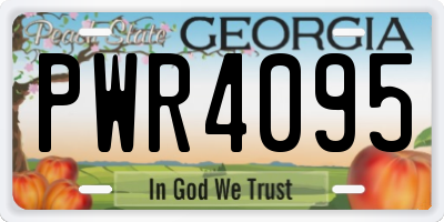 GA license plate PWR4095