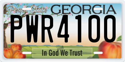 GA license plate PWR4100
