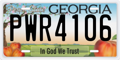 GA license plate PWR4106