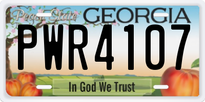 GA license plate PWR4107
