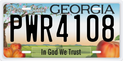 GA license plate PWR4108