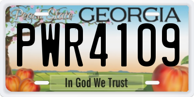 GA license plate PWR4109