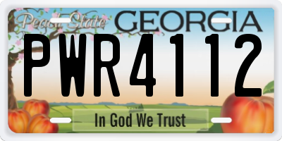 GA license plate PWR4112