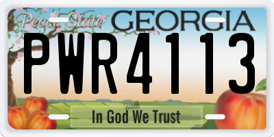 GA license plate PWR4113