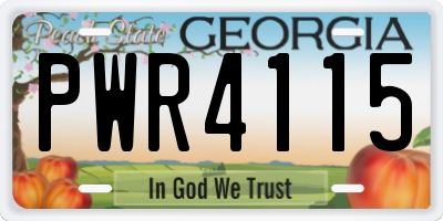 GA license plate PWR4115