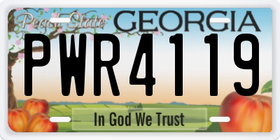 GA license plate PWR4119