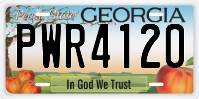 GA license plate PWR4120