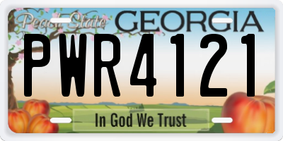 GA license plate PWR4121