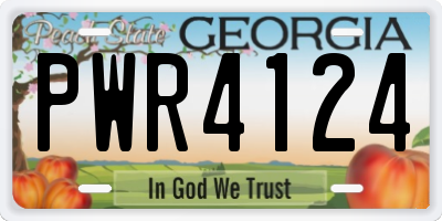 GA license plate PWR4124