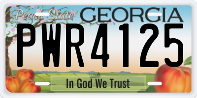 GA license plate PWR4125