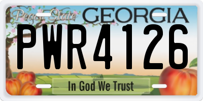 GA license plate PWR4126