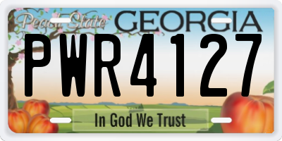GA license plate PWR4127