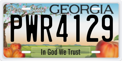 GA license plate PWR4129