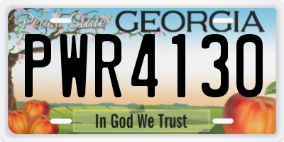 GA license plate PWR4130