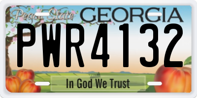 GA license plate PWR4132