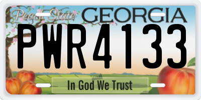 GA license plate PWR4133