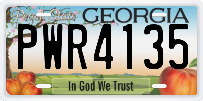 GA license plate PWR4135