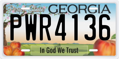 GA license plate PWR4136
