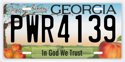 GA license plate PWR4139