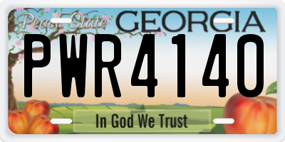 GA license plate PWR4140