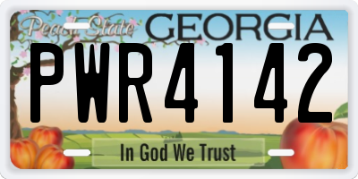 GA license plate PWR4142
