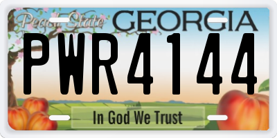 GA license plate PWR4144