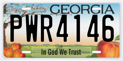 GA license plate PWR4146