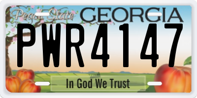 GA license plate PWR4147