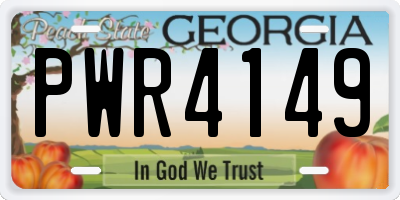 GA license plate PWR4149