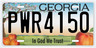 GA license plate PWR4150