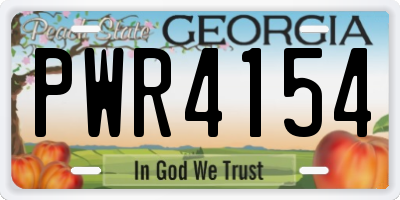 GA license plate PWR4154
